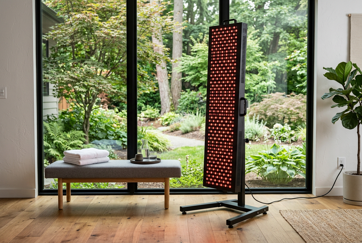 Red light therapy wellness room