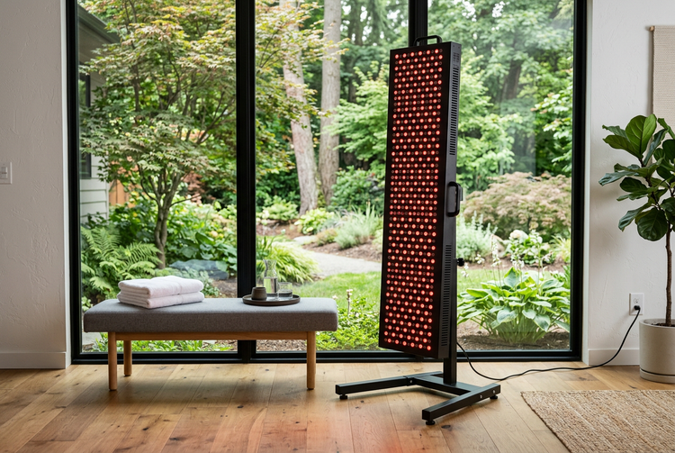 Red light therapy wellness room