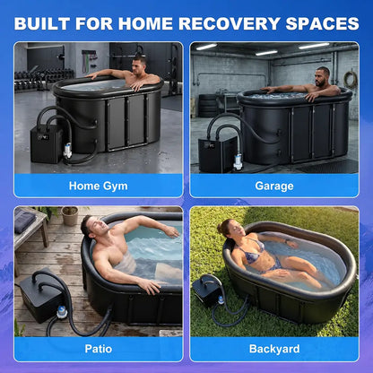 1/3 HP Ice Bath Chiller & 148 Gal Oval Cold Plunge Tub Kit